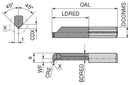 Ceratizit ULTRAMINI.R060.7-20.IK K10F TIN UltraMini Inserts For Internal Turning And Chamfering 73006570 (0772917)