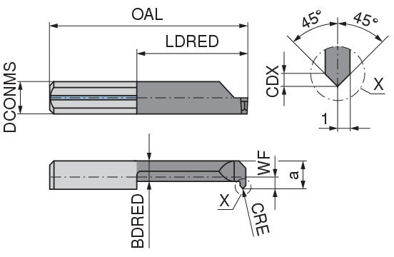 Ceratizit ULTRAMINI.L060.5-15.IK K10F TIN CoreLine Inserts For Internal Turning And Chamfering 73007551 (0772919)