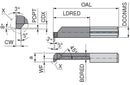 Ceratizit ULTRAMINI.R070.6-30.IK K10F TIN UltraMini Inserts For Internal Chamfering For Subsequent Parting Off 73008630 (0772926)