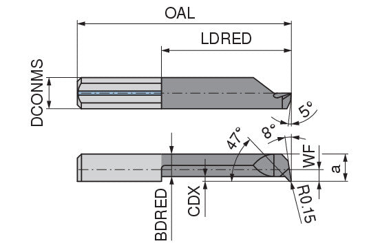Ceratizit ULTRAMINI.L047.T2-10.IK K10F TIALN CoreLine Inserts For Internal Undercuts 73011221 (0772946)