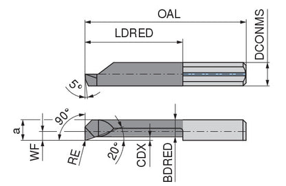 Ceratizit ULTRAMINI.R090.3-10.IK K10F TIN CoreLine Inserts For Internal Turning 73014541 (0773022)