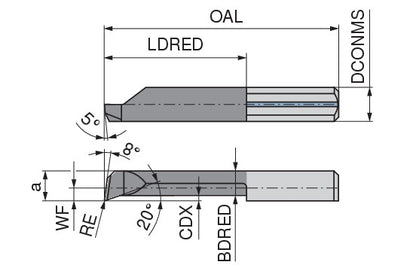 Ceratizit ULTRAMINI.R050.6-42.C.IK K10F TIALN CoreLine Inserts For Internal Turning And Profiling 73016642 (0773052)