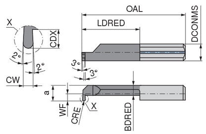 Ceratizit ULTRAMINI.R007-0.75-30.IK K10F TIN CoreLine Inserts For Groove And Profile Turning 73018574 (0773092)