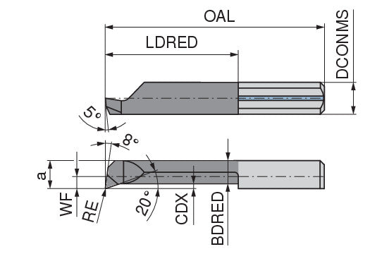 Ceratizit ULTRAMINI.R050.05-2.IK K10F TIN CoreLine Inserts For Internal Turning And Profiling 73004500 (0772755)