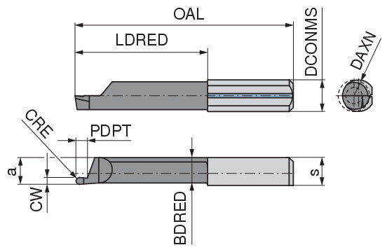 Ceratizit ULTRAMINI.R610.1608-10.IK K10F TIALN CoreLine Inserts For Axial Grooving (full radius) 73058073 (0773284)