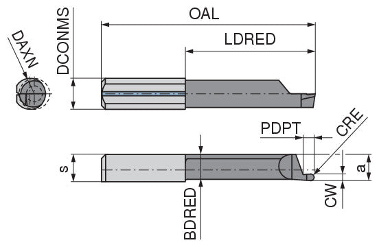Ceratizit ULTRAMINI.L610.1608-20.IK K10F TIALN CoreLine Inserts For Axial Grooving (full radius) 73059173 (0773309)