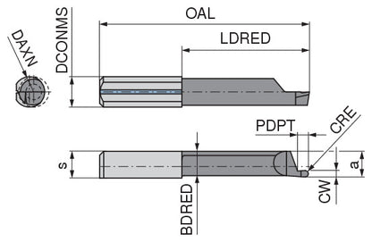 Ceratizit ULTRAMINI.L610.1608-20.IK K10F TIALN CoreLine Inserts For Axial Grooving (full radius) 73059173 (0773309)
