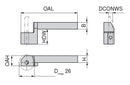Ceratizit ULTRAMINI.R.UM.28.1212.7 UltraMini - Toolholder For Inserts 73090227 (0773444)