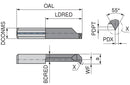 Ceratizit ULTRAMINI.L007.5524-15.IK K10F TIN UltraMini Inserts For Internal Thread Turning (Partial profile) 73105572 (0773507)