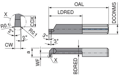 Ceratizit ULTRAMINI.R005M0150-30.IK K10F TIALN CoreLine Inserts For Internal Grooving 73202824 (0773520)