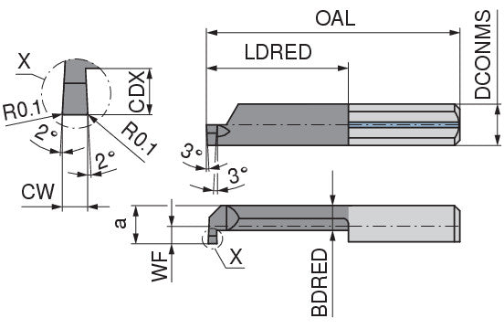 Ceratizit ULTRAMINI.R006M0200-30.IK K10F TIALN CoreLine Inserts For Internal Grooving 73202864 (0773540)