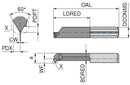 Ceratizit ULTRAMINI.R104.0205-15.IK K10F TIALN UltraMini Inserts For Internal Thread Turning (Full profile) 73206800 (0773605)