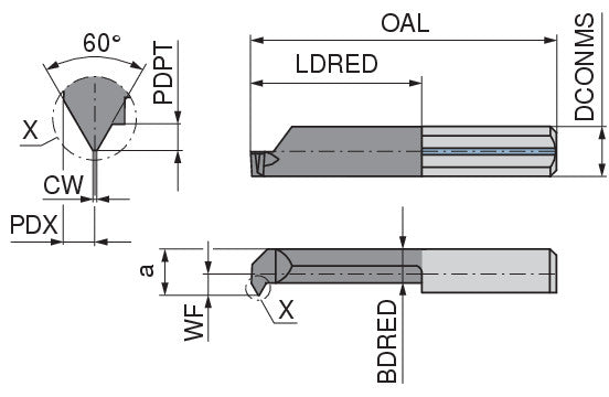 Ceratizit ULTRAMINI.R106.0815-15.IK K10F TIALN CoreLine Inserts For Internal Thread Turning (full profile) 73208804 (0773616)