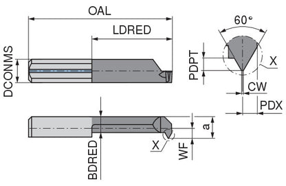 Ceratizit ULTRAMINI.L106.0612-15.IK K10F TIALN CoreLine Inserts For Internal Thread Turning (full profile) 73209802 (0773620)
