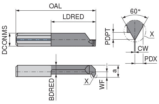 Ceratizit ULTRAMINI.L105.0407-15.IK K10F TIALN CoreLine Inserts For Internal Thread Turning (full profile) 73207804 (0773611)