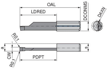 Ceratizit ULTRAMINI.R015M2515-20.IK K10F TIALN CoreLine Inserts For Axial Grooving 73256800 (0773666)