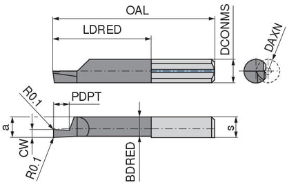 Ceratizit ULTRAMINI.R620M1006-20.IK K10F TIALN CoreLine Inserts For Axial Grooving Over Spigot 73260800 (0773672)
