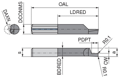 Ceratizit ULTRAMINI.L620M1006-20.IK K10F TIALN CoreLine Inserts For Axial Grooving Over Spigot 73261800 (0773677)