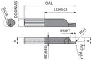 Ceratizit ULTRAMINI.L620M3006-20.IK K10F TIALN UltraMini Inserts For Axial Grooving Over A Spigot 73261808 (0773681)