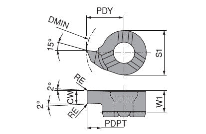 Ceratizit MINICUT.14/16,00.R.1,50.5,5.0,2 CWX500 CoreLine - Inserts For Turning - 73314516 (0730832)
