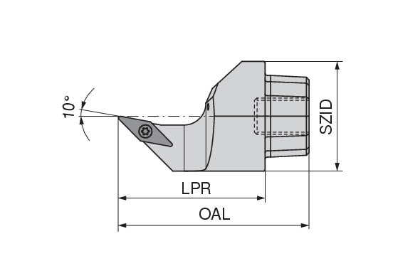 Ceratizit OC50-SVXCL 16 MaxiTurn 10° Tool Head For Axial Clamping OvalFlex 7459801001 (0745886)