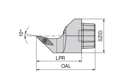 Ceratizit OC50-SVXCL 16 MaxiTurn 10° Tool Head For Axial Clamping OvalFlex 7459801001 (0745886)