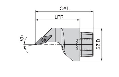 Ceratizit OC50-SVXCR 16 50049103 MaxiTurn 10° Tool Head For Axial Clamping OvalFlex 7459801000 (0745887)