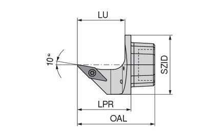 Ceratizit OC50R-SVXCL 16 MaxiTurn 10° Tool Head For Radial Clamping OvalFlex 7459851001 (0745275)