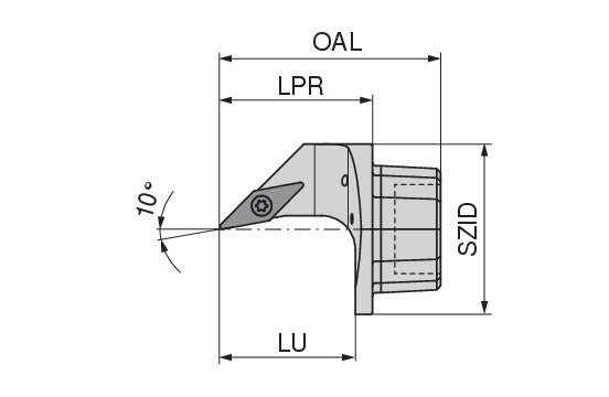 Ceratizit OC50R-SVXCR 16 MaxiTurn 10° Tool Head For Radial Clamping OvalFlex 7459851000 (0745276)