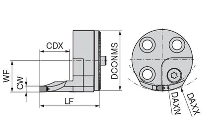 Ceratizit MaxiChange-GX - GX-DC 24 axial exchangeable grooving head 8418734000 (0735681)