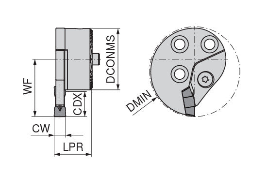 Ceratizit MaxiChange-GX - GX-DC 16 exchangeable grooving head 8418922500 (0735683)