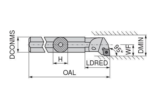 Ceratizit S16T SCLCL 3M MaxiLock-S - 95° - Boring Bar With Screw Clamping 7871991626 (0711756)