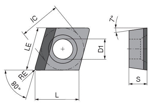 Ceratizit CCGW 09T312FLL_A10 CTDPD20 CoreLine - PCD Turning indexable Insert - 7117210401 (0760391)