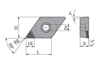 Ceratizit DCGT 11T304FN_A2-CB2 CTDCD10 CoreLine PCD Turning indexable Insert 71311314 (0758324)
