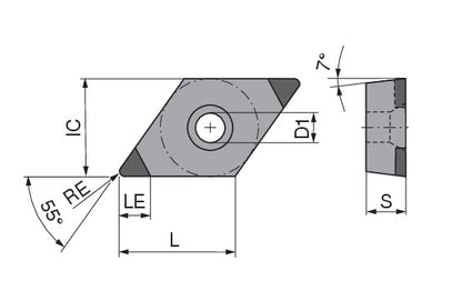 Ceratizit DCGW 070208SN-014D_B3-R CTBH2000C CoreLine PcBN Turning indexable Insert 7100781602 (0765076)