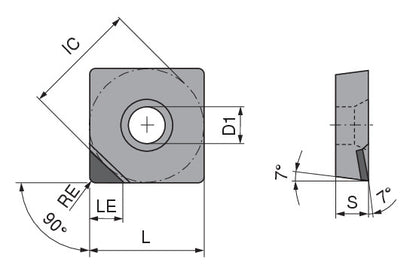 Ceratizit SCGT 09T304FN_A4-CB1 CTDPD20 CoreLine PCD Turning indexable Insert 71320114 (0758335)