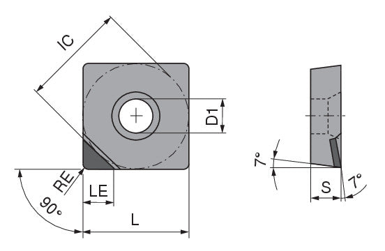 Ceratizit SCGT 09T312FN_A4 CTDPS30 CoreLine - PCD Turning indexable Insert - 7118020201 (0760462)