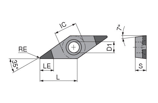 Ceratizit VCGW 160408SN-016D_B3 CTBS20C CoreLine PcBN Turning indexable Insert 71165156 (0735382)