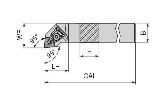 Ceratizit DCLNR 20-4D-N MaxiLock-D 95° Toolholder With Top Clamping 7850002089 (0751885)