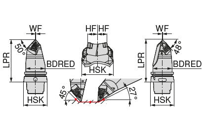 Ceratizit HSK-T63-DCMNL12+DDMNL15 MaxiLock-D Toolholder With Top Clamping 74600501 (0751836)