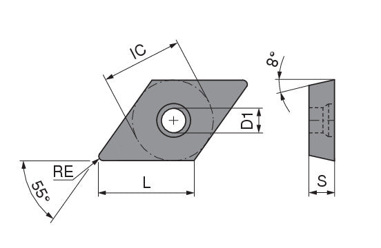 Ceratizit DOHW 11T304EN K10 CoreLine - HM indexable Insert - 6261652600 (0757672)