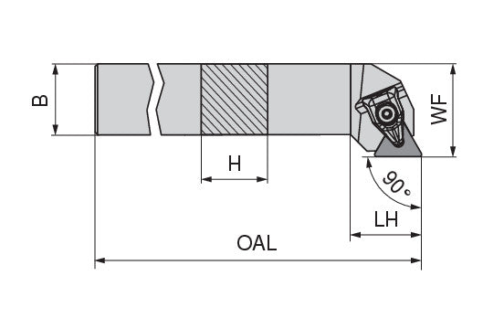 Ceratizit DTGNL 16-3D-N MaxiLock-D 90° Toolholder With Top Clamping 7850901697 (0751928)
