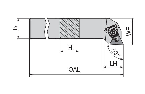 Ceratizit DTJNL 20-4DA-N MaxiLock-D 93° Toolholder With Top Clamping 7851102090 (0751937)