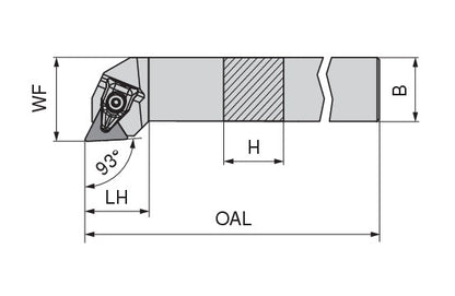 Ceratizit DTJNR 16-4DA-N CoreLine 93° Toolholder With Top Clamping 7851001690 (0760040)