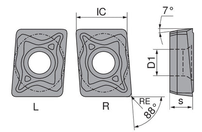 Ceratizit XCNT 040102ER CTCP425-P EcoCut HM indexable Insert 7038672201 (0746502)