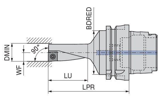 Ceratizit HSK-T63-ECC 16R-2.25D 08 EcoCut Drilling And Turning Tool Classic 2,25xD 7459051637 (0743636)