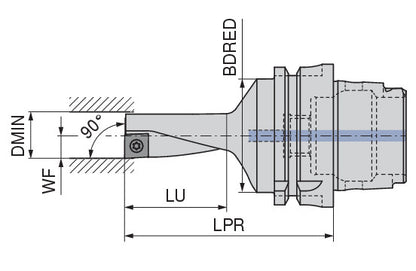 Ceratizit HSK-T63-ECC 16R-2.25D 08 EcoCut Drilling And Turning Tool Classic 2,25xD 7459051637 (0743636)