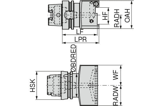 Ceratizit ISO12164-3-T63.KH.N.90.26.DC MonoClamp HSK-T Parting Blade Holder GX/LX/FX/SX With DirectCooling 7458602637 (0746410)