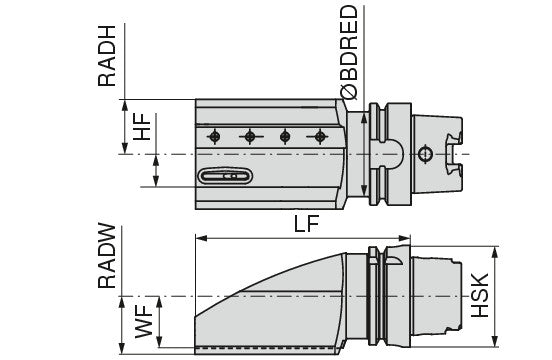 Ceratizit ISO12164-3-T63.KH.R.00.32.DC MonoClamp HSK-T Parting Blade Holder GX/LX/FX/SX With DirectCooling 7458403237 (0746976)