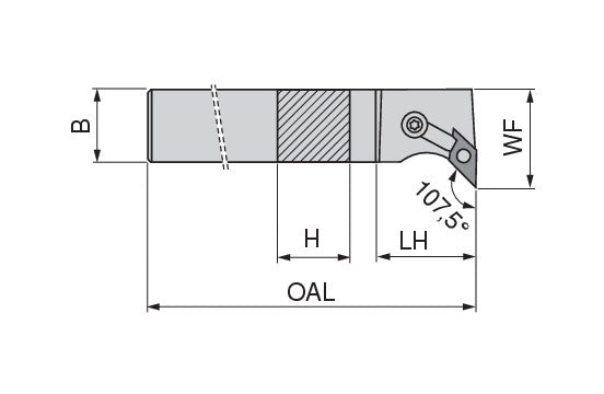 Ceratizit MDQNL 12-4B MaxiLock-M 107.5° Toolholder With Top Clamping 7852901293 (0752068)